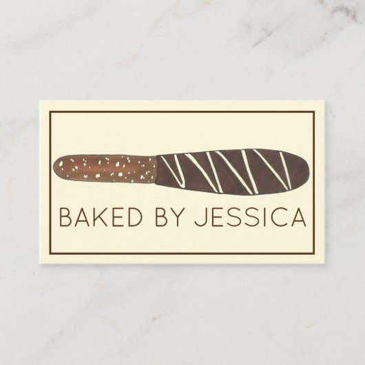 チョコレートディッププレッツェルロッドショコラティエベーカリー 名刺 (正面)