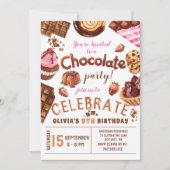 チョコレートデザート誕生日パーティー 招待状 (正面)