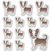 チョコレートトリコールスムースコートチワフアワカワイドッグス シール (正面)