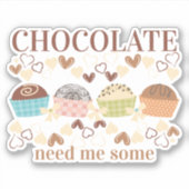 チョコレートトリュッフルキャンディースイーツが欲しい シール (正面)