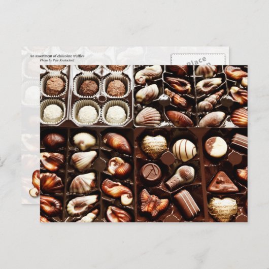 チョコレートトリュフグルメ型 ポストカード (正面/裏面)