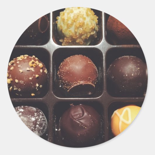 チョコレートトリュフ写真 ラウンドシール (正面)
