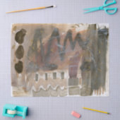 チョコレートトーン抽象芸術大ティッシュペーパー 薄葉紙 (クラフト)