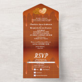 チョコレートドリップグリッター結婚ハート オールインワン招待状 (内側)