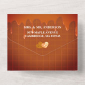 チョコレートドリップグリッター結婚ハート オールインワン招待状 (裏面)