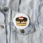 チョコレートドリップケーキとイチゴ 缶バッジ (インサイチュ)
