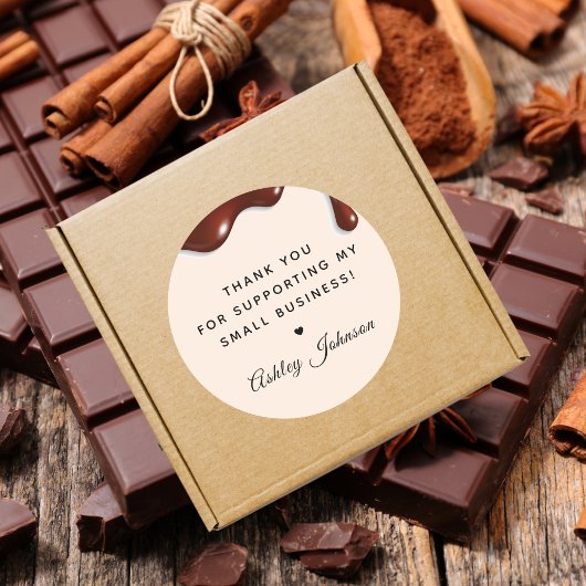 チョコレートドリップショコラティエベーカリーありがとう ラウンドシール