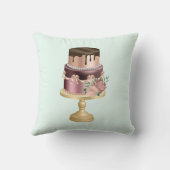 チョコレートドリップス&バラ金ゴールドラグジュアリーケーキ クッション (裏面)