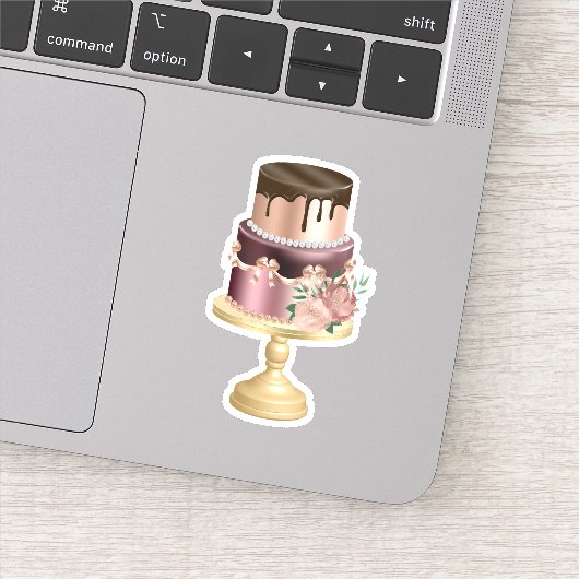 チョコレートドリップス&バラ金ゴールドラグジュアリーケーキ シール (詳細)