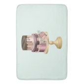 チョコレートドリップス&バラ金ゴールドラグジュアリーケーキ バスマット (正面縦)