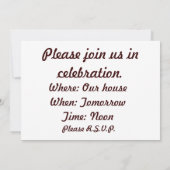 チョコレートドリップセット 招待状 (裏面)