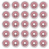 チョコレートドーナツとピンクのつや消しと振りかける シール (正面)