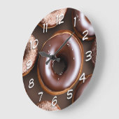 チョコレートドーナツにデコレーション ラージ壁時計 (傾斜)