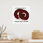 チョコレートドーナツダイエットプリント ポスター (キッチン)