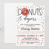 チョコレートドーナツベイビースプリンクルシャワー招待状 招待状 (正面/裏面)