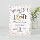 チョコレートドーナツベイビースプリンクルシャワー招待状 招待状 (スタンド正面)