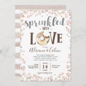 チョコレートドーナツベビースプリンクルシャワー招待状 招待状 (正面/裏面)