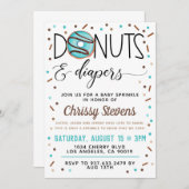 チョコレートドーナツベビー散水シャワー招待状 招待状 (正面/裏面)