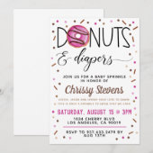 チョコレートドーナツベビー散水シャワー招待状 招待状 (正面/裏面)