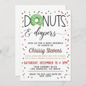 チョコレートドーナツベビー散水シャワー招待状 招待状 (正面/裏面)
