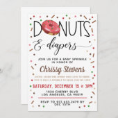 チョコレートドーナツベビー散水シャワー招待状 招待状 (正面/裏面)