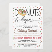 チョコレートドーナツベビー散水シャワー招待状 招待状 (正面/裏面)
