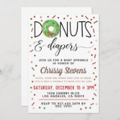チョコレートドーナツベビー散水シャワー招待状 招待状 (正面/裏面)