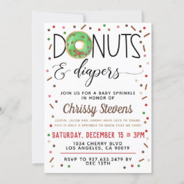 チョコレートドーナツベビー散水シャワー招待状 招待状