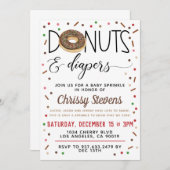 チョコレートドーナツベビー散水シャワー招待状 招待状 (正面/裏面)