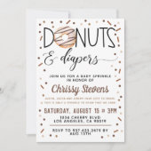 チョコレートドーナツベビー散水シャワー招待状 招待状 (正面)