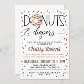 チョコレートドーナツベビー散水シャワー招待状 招待状 (正面/裏面)