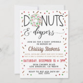 チョコレートドーナツベビー散水シャワー招待状 招待状 (正面)