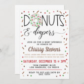 チョコレートドーナツベビー散水シャワー招待状 招待状 (正面/裏面)