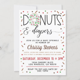 チョコレートドーナツベビー散水シャワー招待状 招待状