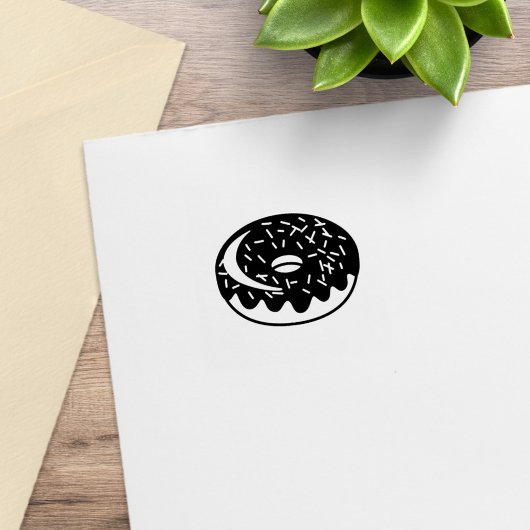 チョコレートドーナツロイヤリティ1つ無料で ラバースタンプ