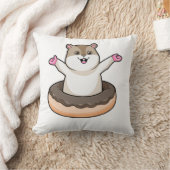 チョコレートドーナツ付きハムスター クッション (ブランケット)