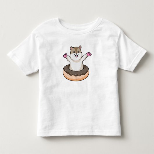 チョコレートドーナツ付きハムスター トドラーTシャツ (正面)