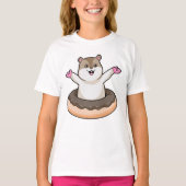 チョコレートドーナツ付きハムスター Tシャツ (正面)