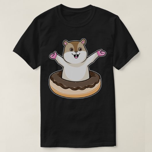 チョコレートドーナツ付きハムスター Tシャツ (デザイン正面)