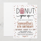 チョコレートドーナツ成長誕生日招待状 招待状 (正面/裏面)