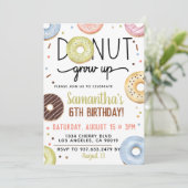 チョコレートドーナツ成長誕生日招待状 招待状 (スタンド正面)