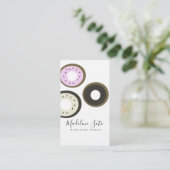 チョコレートドーナツ振りかけるスイーツベーキング 名刺 (スタンド正面)