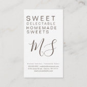 チョコレートドーナツ振りかけるスイーツベーキング 名刺 (裏面)