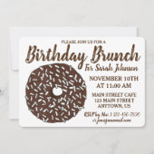 チョコレートドーナツ誕生日パーティーブランチ 招待状 (正面)