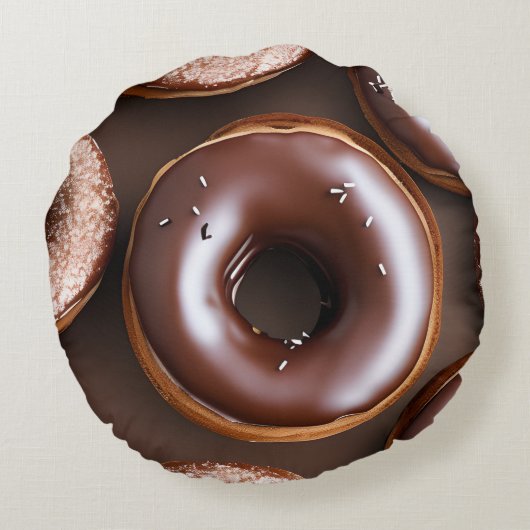 チョコレートドーナツ（ふりかけ） ラウンドクッション (裏面)