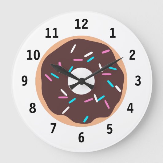 チョコレートドーナツ(ふりかけ) ラージ壁時計 (正面)