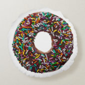 チョコレートドーナツ(カラフルスプリンク) ラウンドクッション (裏面)