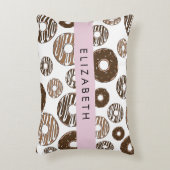 チョコレートドーナツ,キャラメルドーナツ,アイシング,あなたの名前 アクセントクッション (正面(垂直))