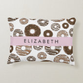 チョコレートドーナツ,キャラメルドーナツ,アイシング,あなたの名前 アクセントクッション (裏面)
