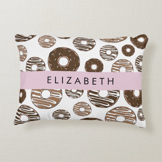 チョコレートドーナツ,キャラメルドーナツ,アイシング,あなたの名前 アクセントクッション (裏面)